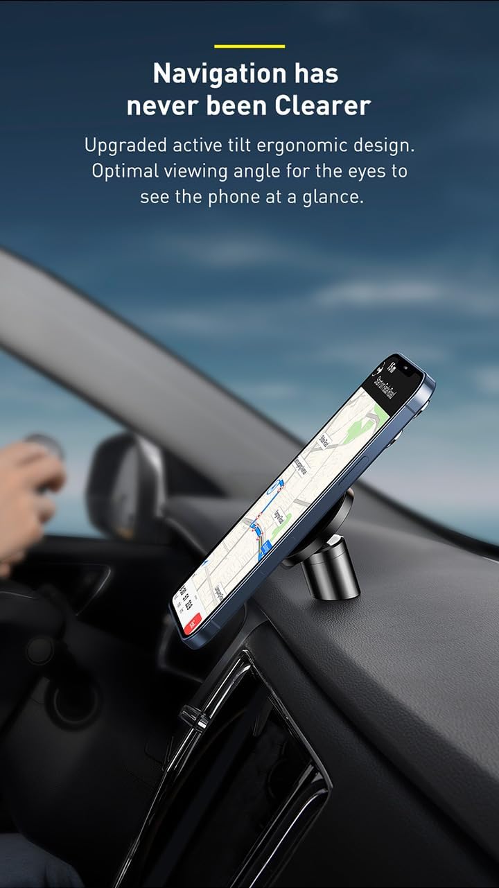Baseus Magnetic Car Mount Dashboard & Air Vent Cell Phone Holder Compatible for iPhone