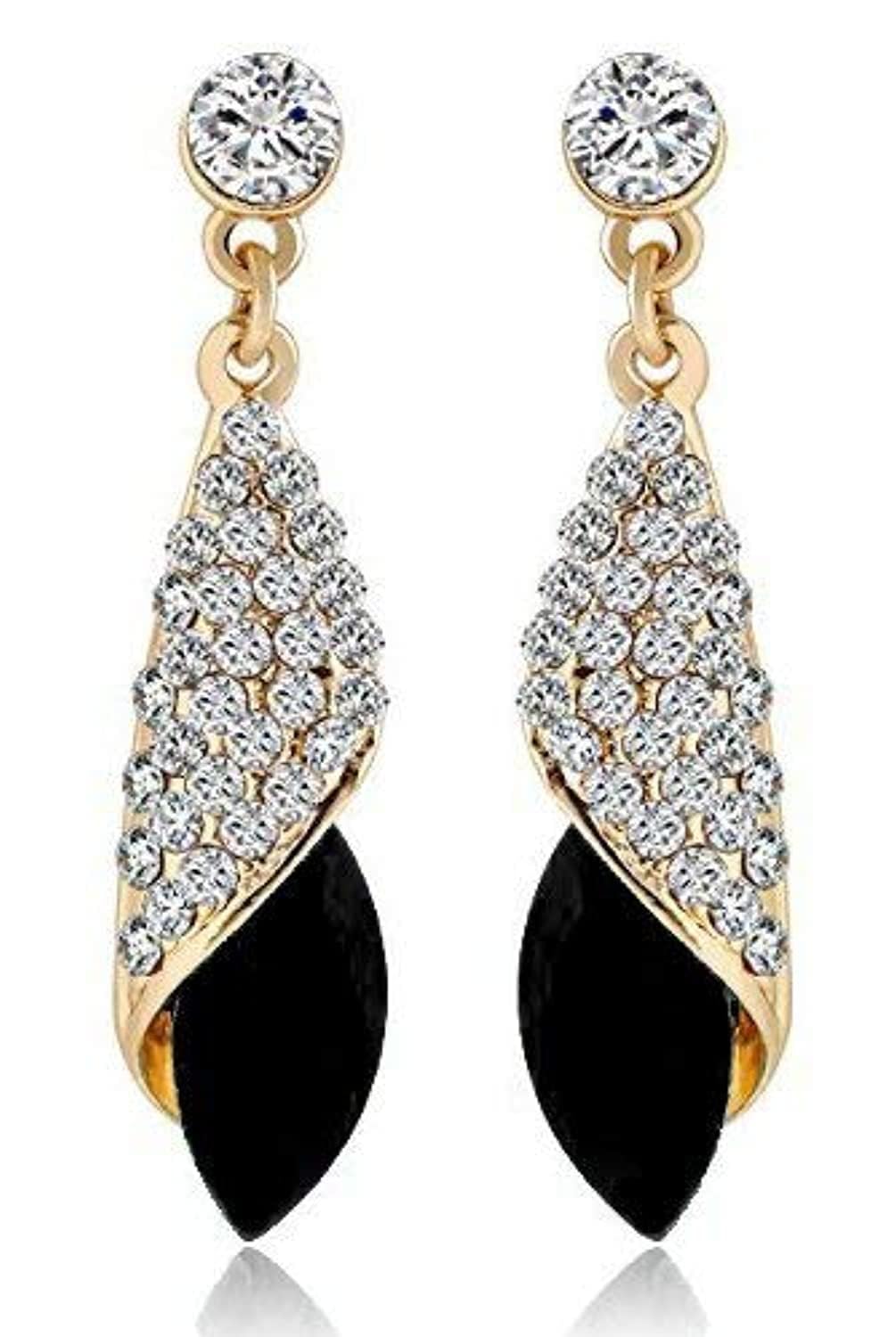 Shining Diva Fashion 18k Gold Plated Crystal Earrings For Women