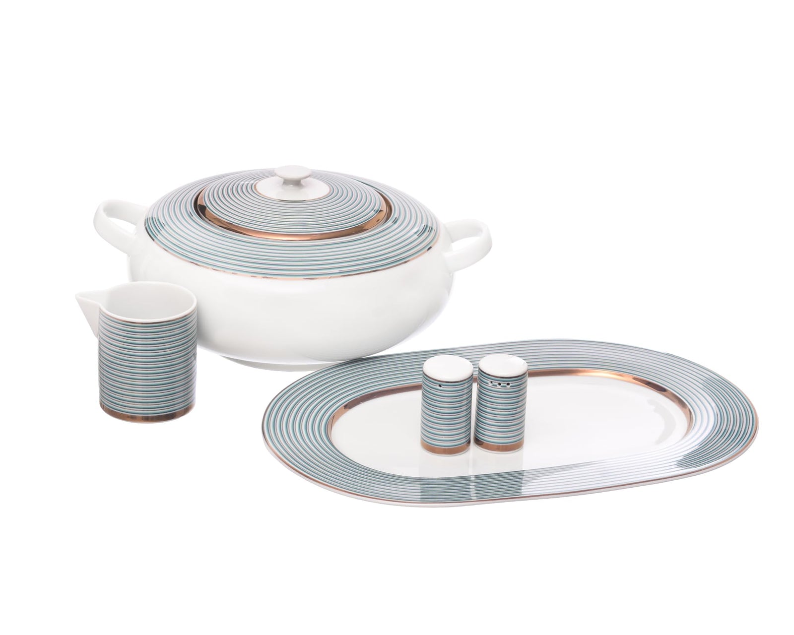 Porland Porcelain Seal Dinner Set - Set of 55