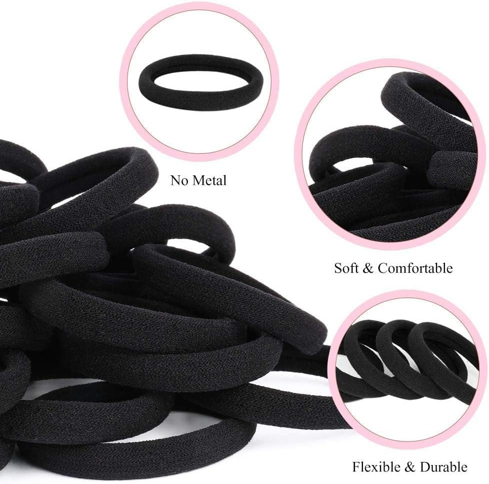 Elastic Hair Ponytail Holder – Strong & Stretchy Hair Ties for Women & Kids (3 Pieces)