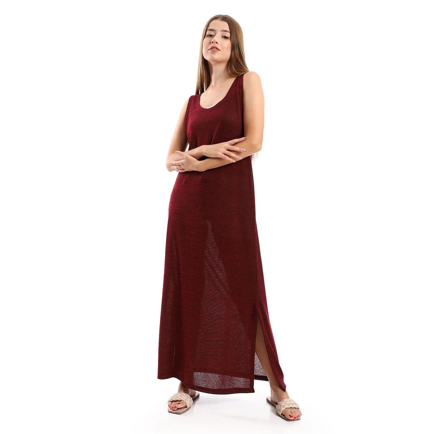 JAMILA Women Round Collar Cover UP With Side Slits OUTERWEAR