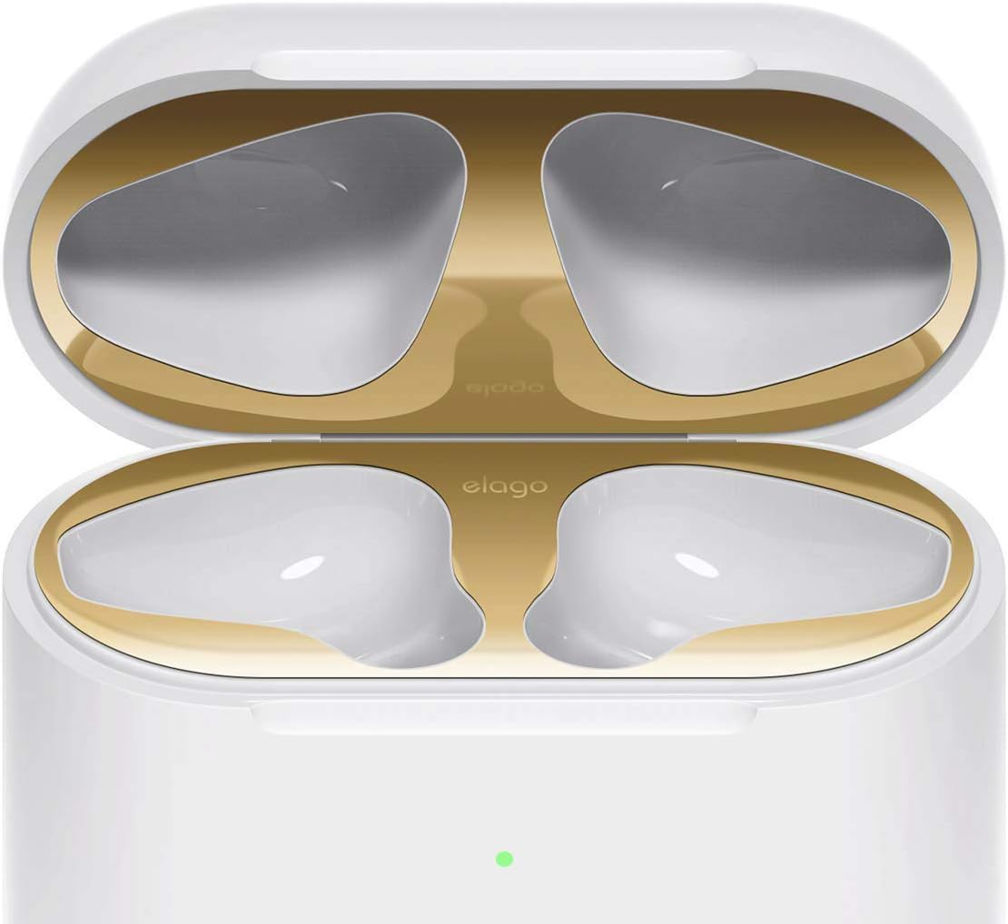 حماية الغبار Elago للجيل الثاني من سماعات أبل Airpods مجموعتين ذهبية