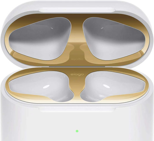 حماية الغبار Elago للجيل الثاني من سماعات أبل Airpods مجموعتين ذهبية