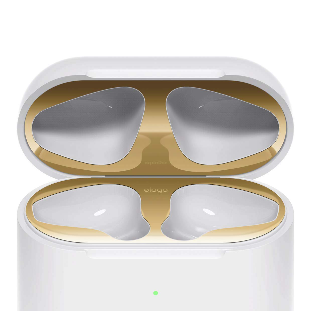 حماية الغبار Elago للجيل الثاني من سماعات أبل Airpods مجموعتين ذهبية