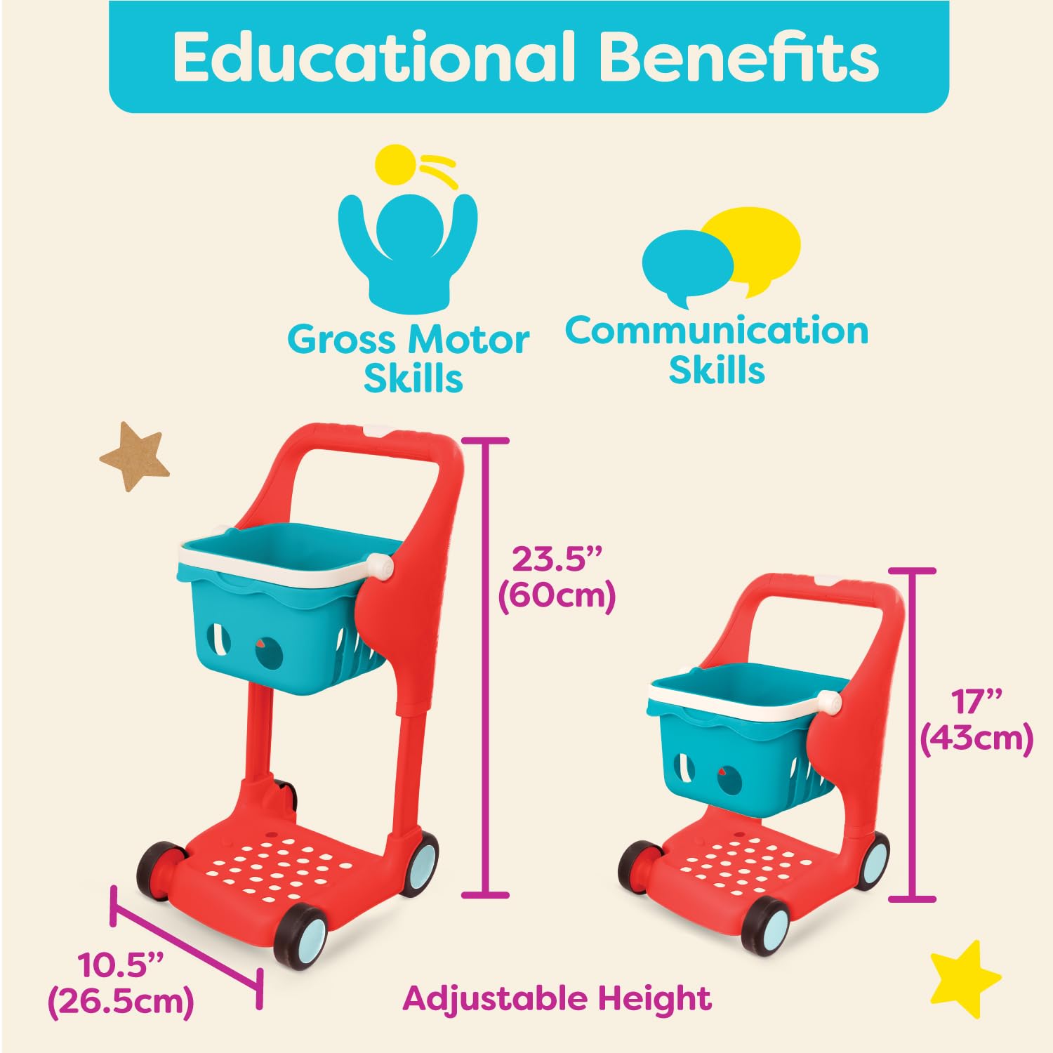 B.Toys Shop & Glow Toy Cart – Fun Light-Up Playset for Kids
