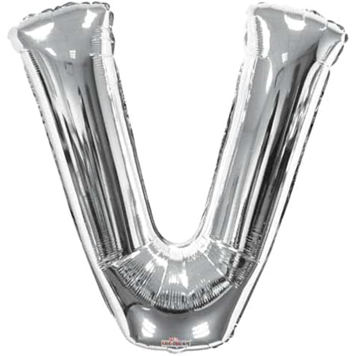 بالون فويل كبير على شكل حرف V يمكن ملؤه بالهواء او الهيليوم ومصنوع من مواد عالية الجودة خصيصًا لحفلات أعياد الميلاد مقاس 81 سم - فضي
