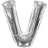 بالون فويل كبير على شكل حرف V يمكن ملؤه بالهواء او الهيليوم ومصنوع من مواد عالية الجودة خصيصًا لحفلات أعياد الميلاد مقاس 81 سم - فضي