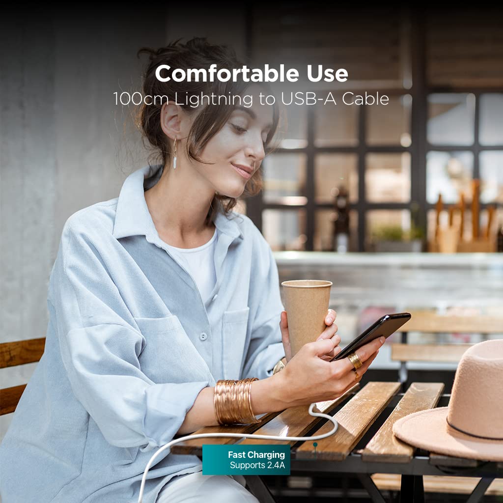 كابل بيانات لايتنينج USB، طول100 سم باللون الازرق، موديل 2Dk75508M من تي تيك