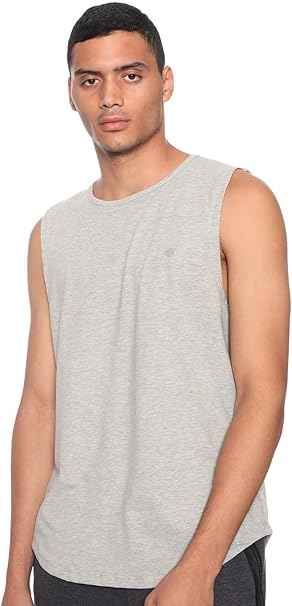 34 By Amr Diab Cotton Round-Neck Chest-Logo Muscle Tee For Men - Safqqa Egypt