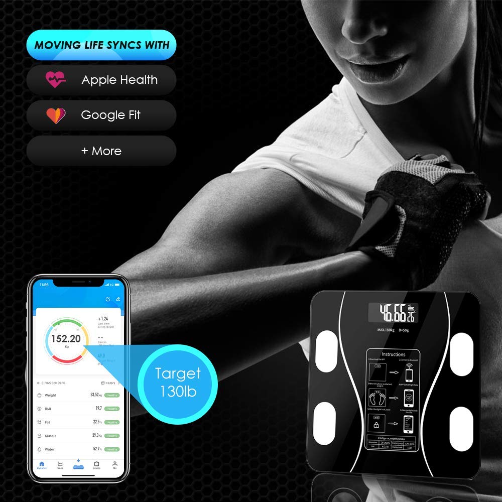 ميزان الدهون الذكي ANNA TOSANI بتقنية البلوتوث، جهاز رقمي عالي الدقة لتحليل مكونات الجسم، يقيس 79 نوعًا من البيانات الصحية. ميزان ذكي لاسلكي لتحليل دهون الجسم، متوافق مع أجهزة Android.