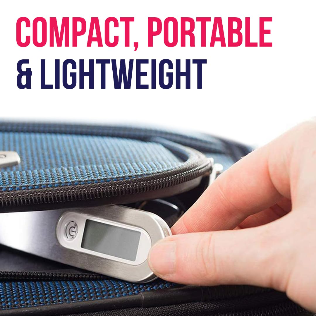 BRANDSFINITY Digital Luggage Weighing Scale Backlight Hanging Portable Travel Suitcase Scale with LCD Display for High Precision Weight Measurement Capacity Upto 50kg/110lbs - Safqqa Egypt