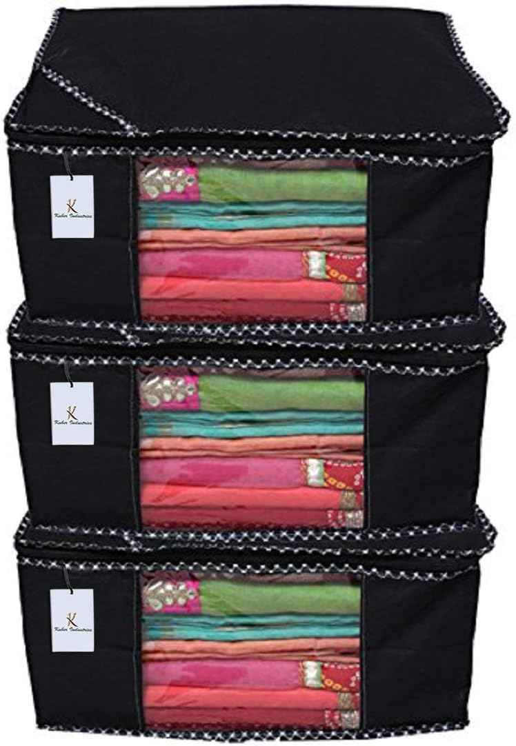 Set of 3 Non-Woven Saree Covers – 90 GSM