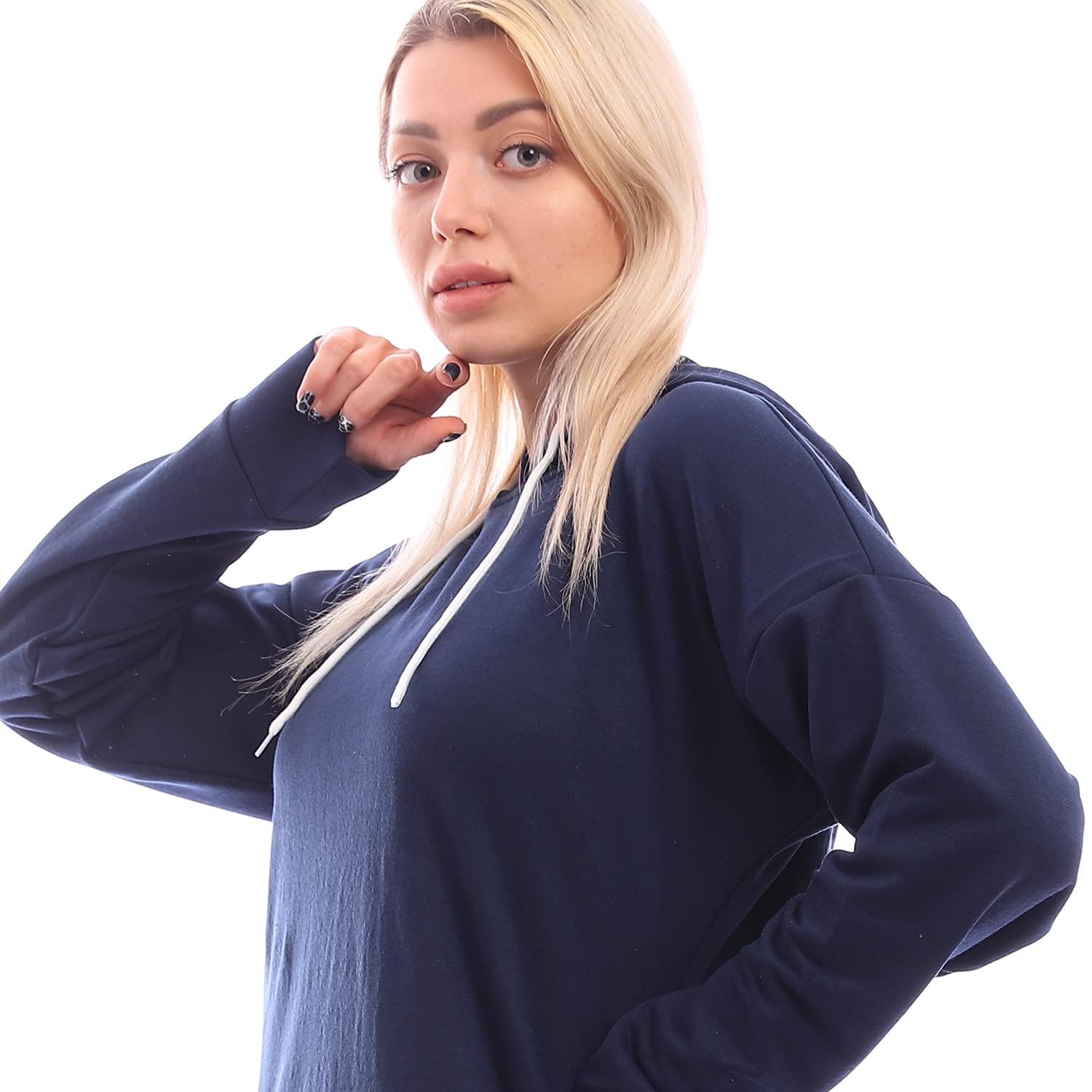 JAMILA Hoodies For  Women ,Navy  Soft and cozy fabric for all-day comfort