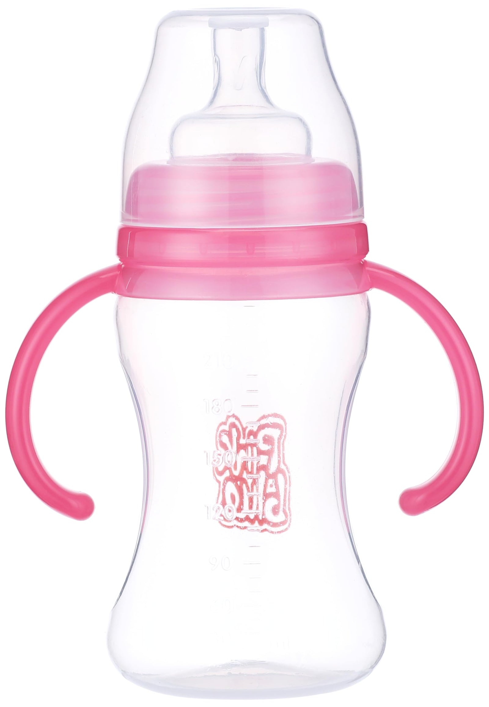 Pink & Blue Premium Feeding Bottle with Handle, 240 ml