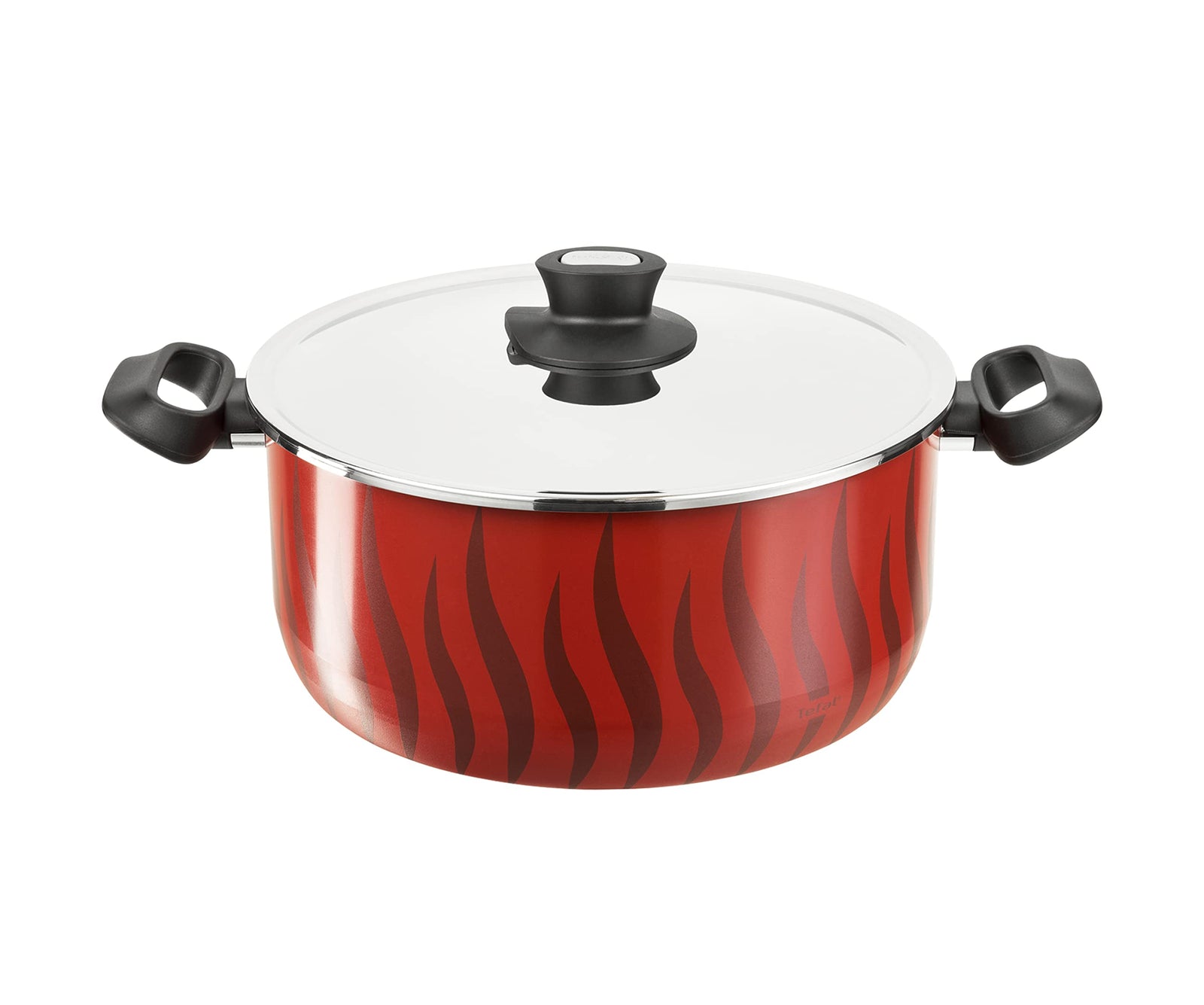 طقم قدور تفال تمبو، 5 قطع، مقاسات (18-20-24-26-28) سم، باللون الأحمر - 220089958 (خدش بسيط)