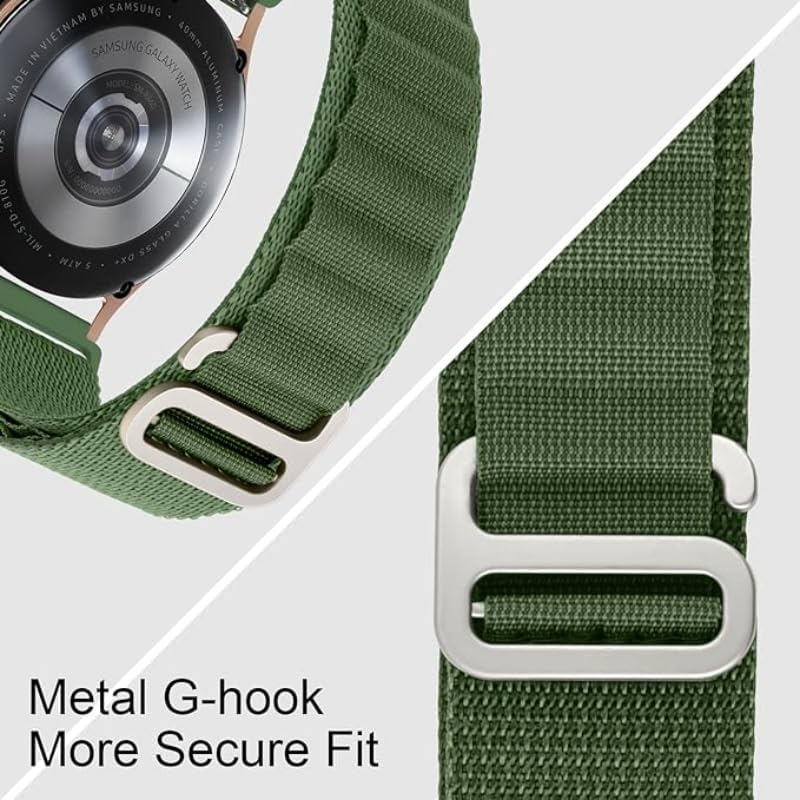 Generic YILED Loop Nylon Bands 20mm 22mm Quick Release Watch Strap, Sport Nylon Solo Loop Rugged Replacement Strap for Women Men (22mm, Black+Dark Green) - Safqqa Egypt