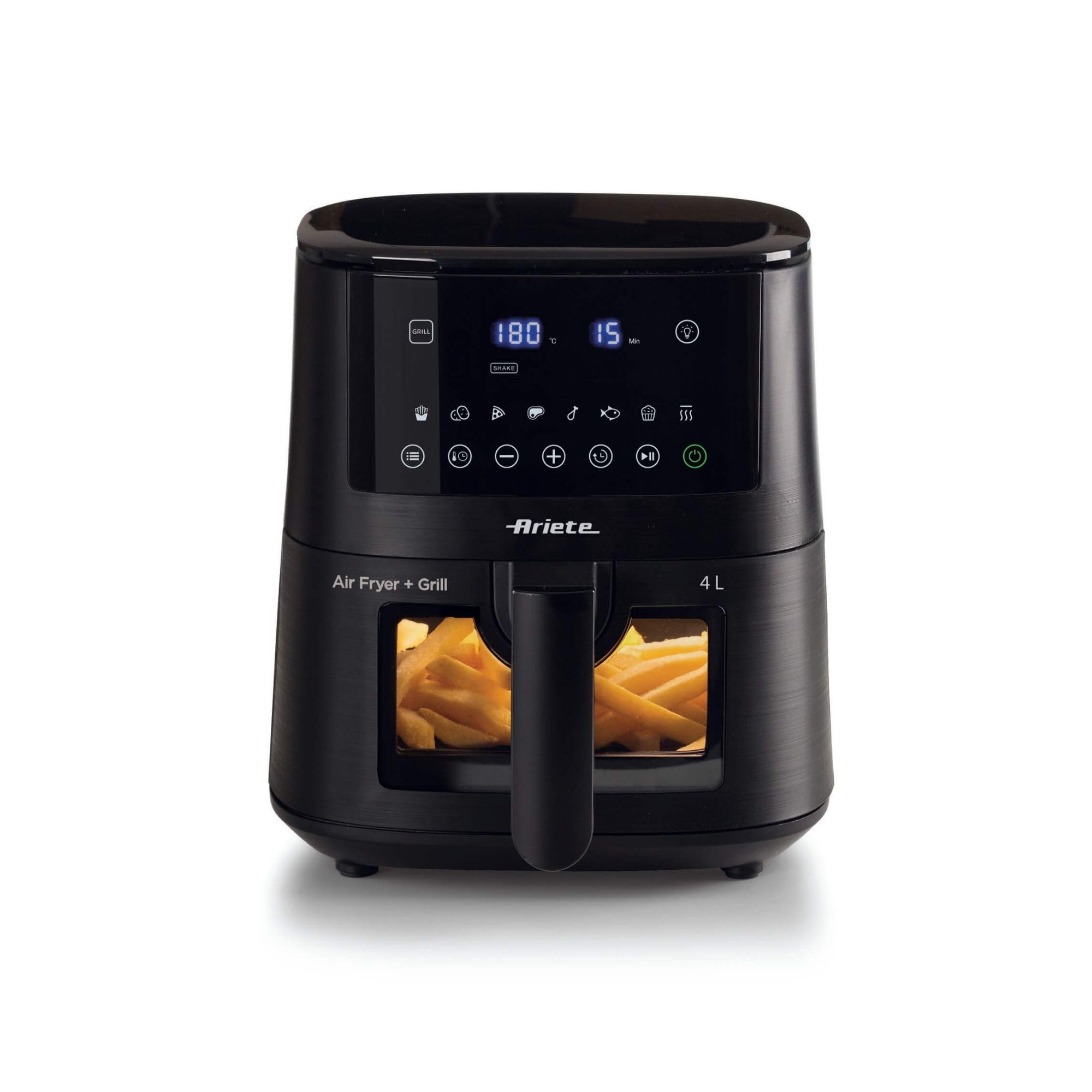 Ariete 4633 hot air fryer, 1400 W, 4L capacity, 9 programs, shake and grill function, temperature up to 200°C, black