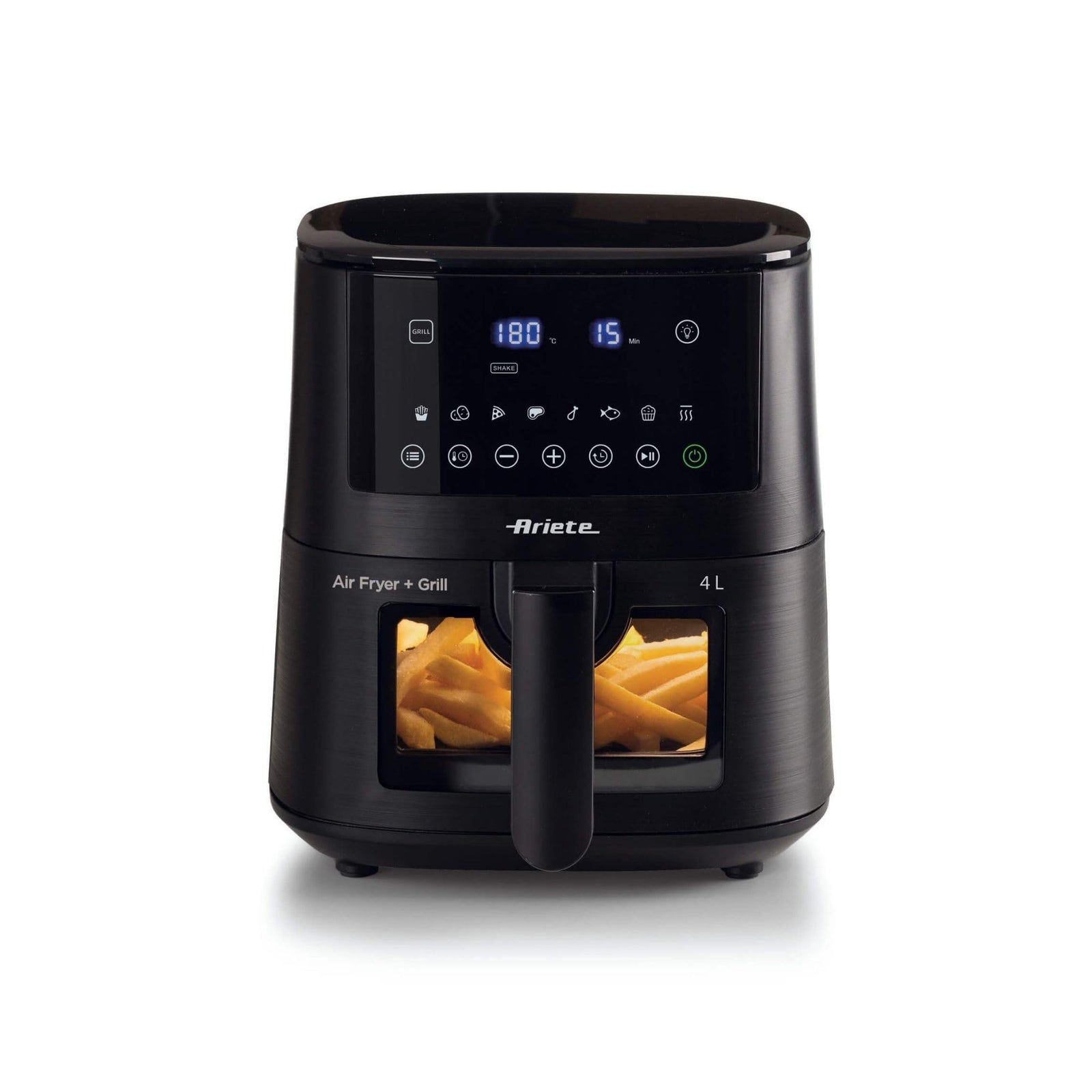 Ariete 4633 hot air fryer, 1400 W, 4L capacity, 9 programs, shake and grill function, temperature up to 200°C, black