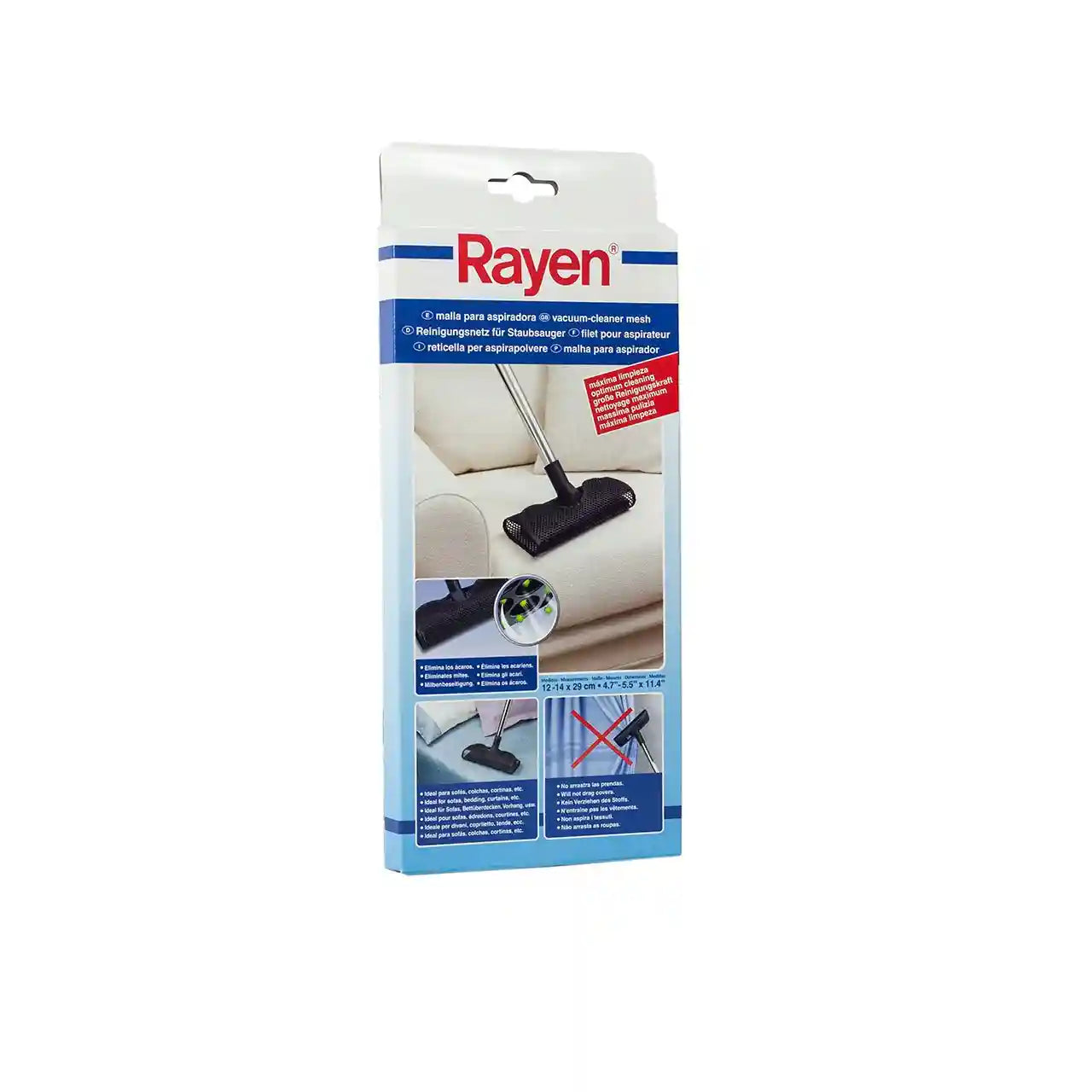 Rayen 6039 Vacuum Cleaner Mesh, Ideal for Sofas Beddings Curtains, Will not Drag Covers, 12-14 x 29 cm, Black (Made in Spain)