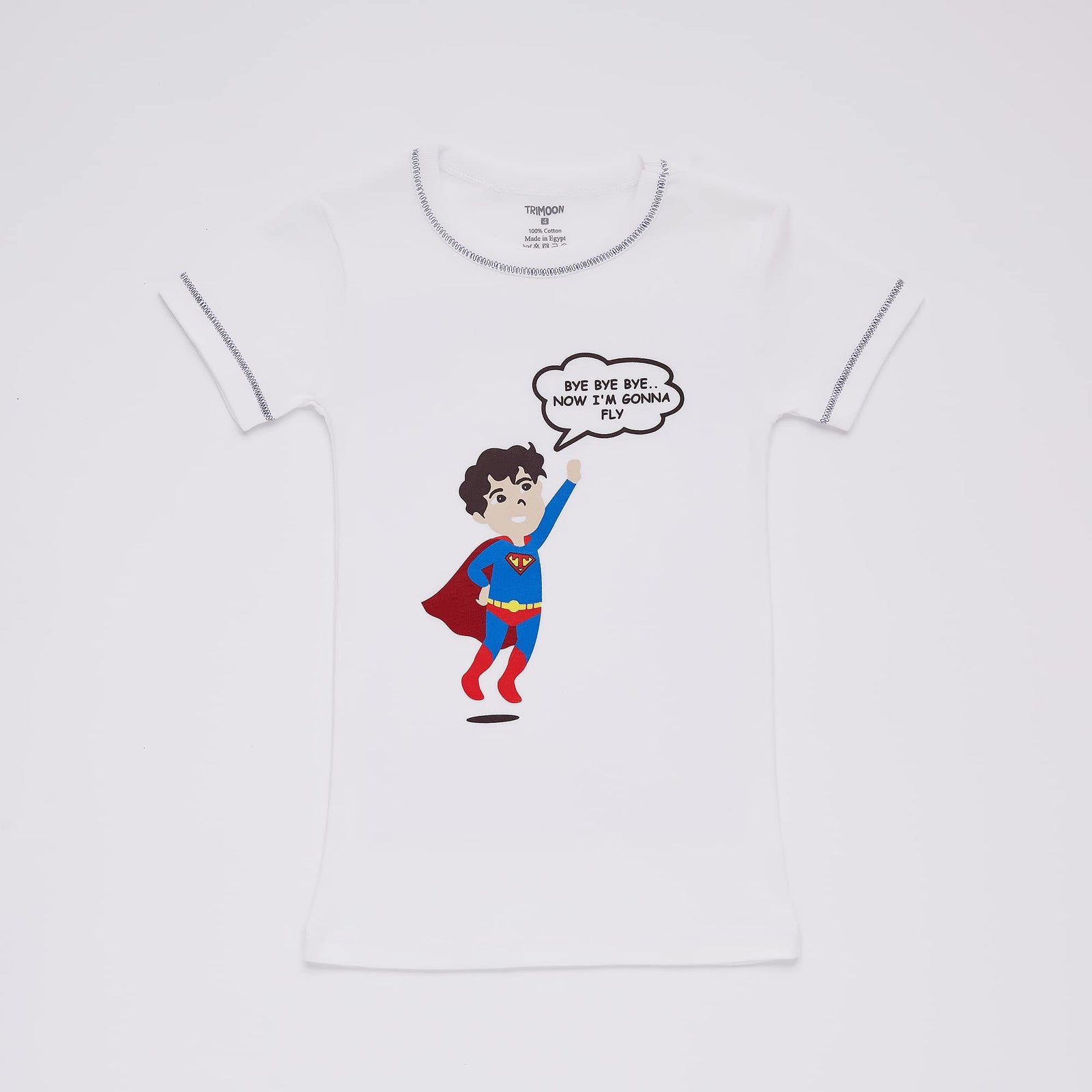 Trimoon Super T Cotton Printed Short Sleeves Undershirt for Boys, 2 Pieces