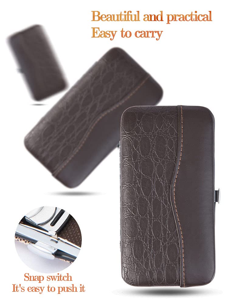 طقم مقص أظافر احترافي من الفولاذ المقاوم للصدأ للسفر والعناية أدوات مانيكير وباديكير مجموعة 12 قطعة مع حقيبة فاخرة