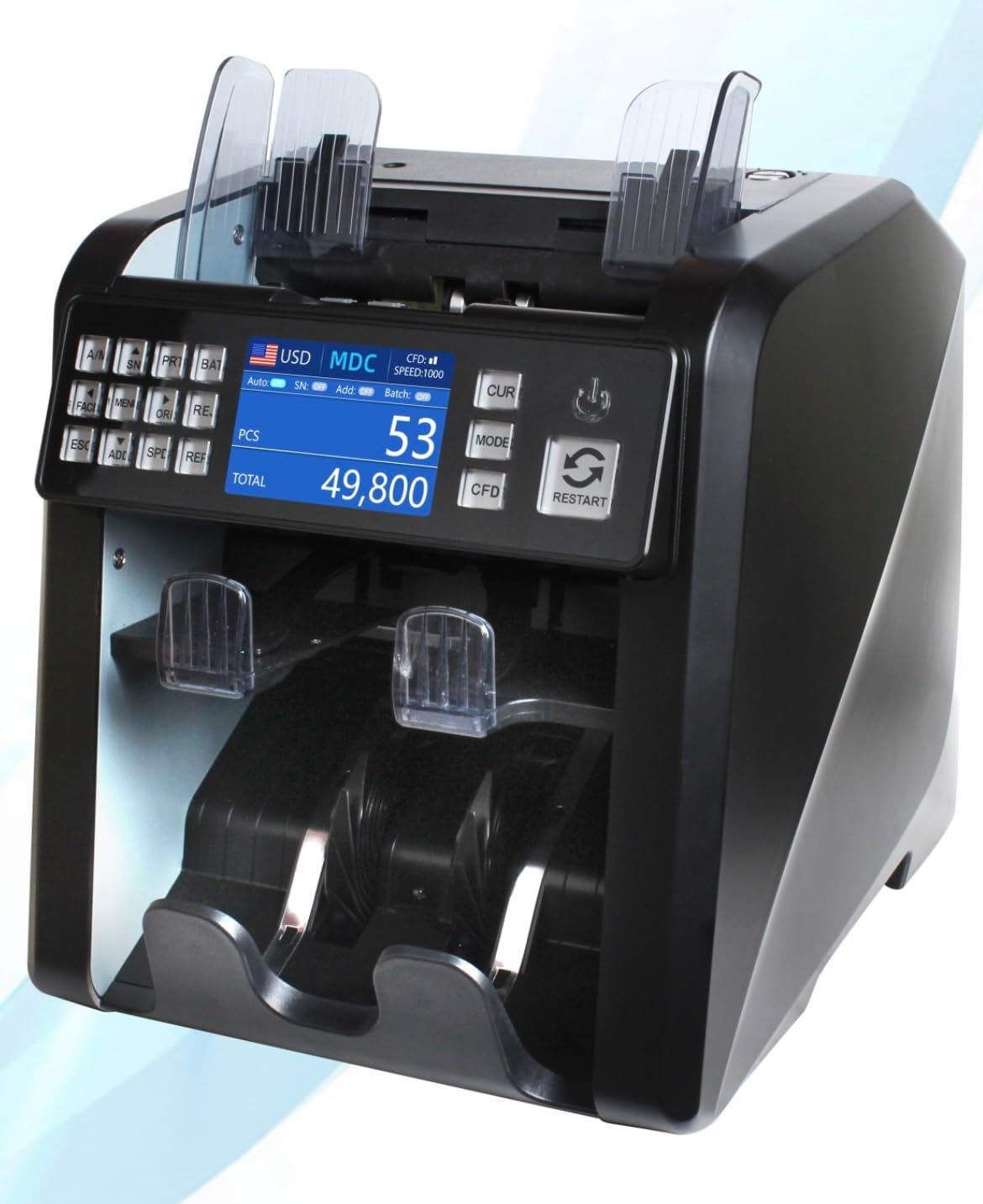 LG5000 Dual Money Counter – Mixed Denomination Counter & Sorter with Counterfeit Detection