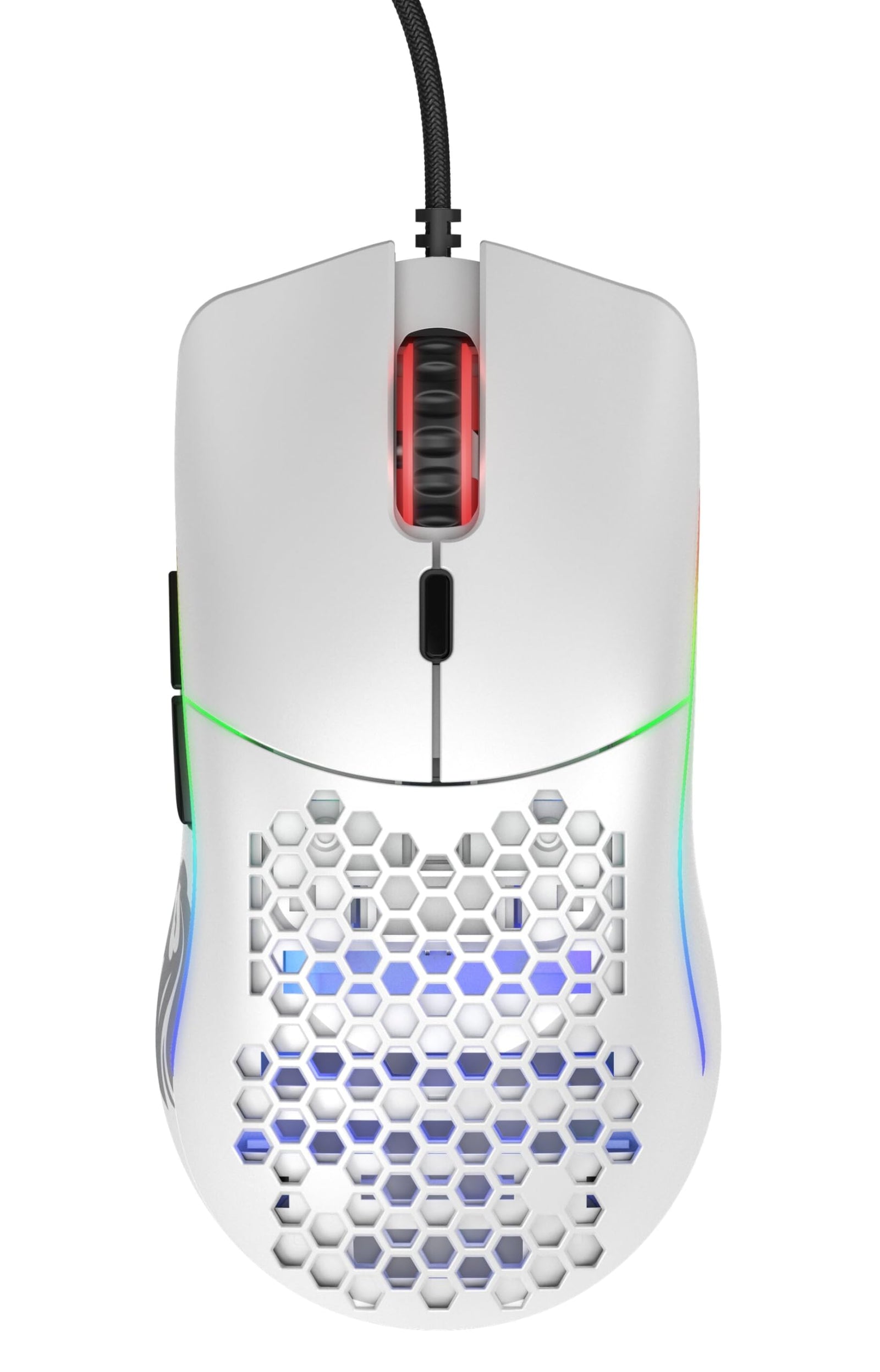 Glorious Model O Wired Gaming Mouse - RGB 67g Lightweight Ergonomic - Backlit Honeycomb Shell Design Mice ( White)