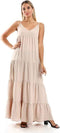 JAMILA Women Spaghetti Sleeves Tiered Dress DRESS - Safqqa Egypt