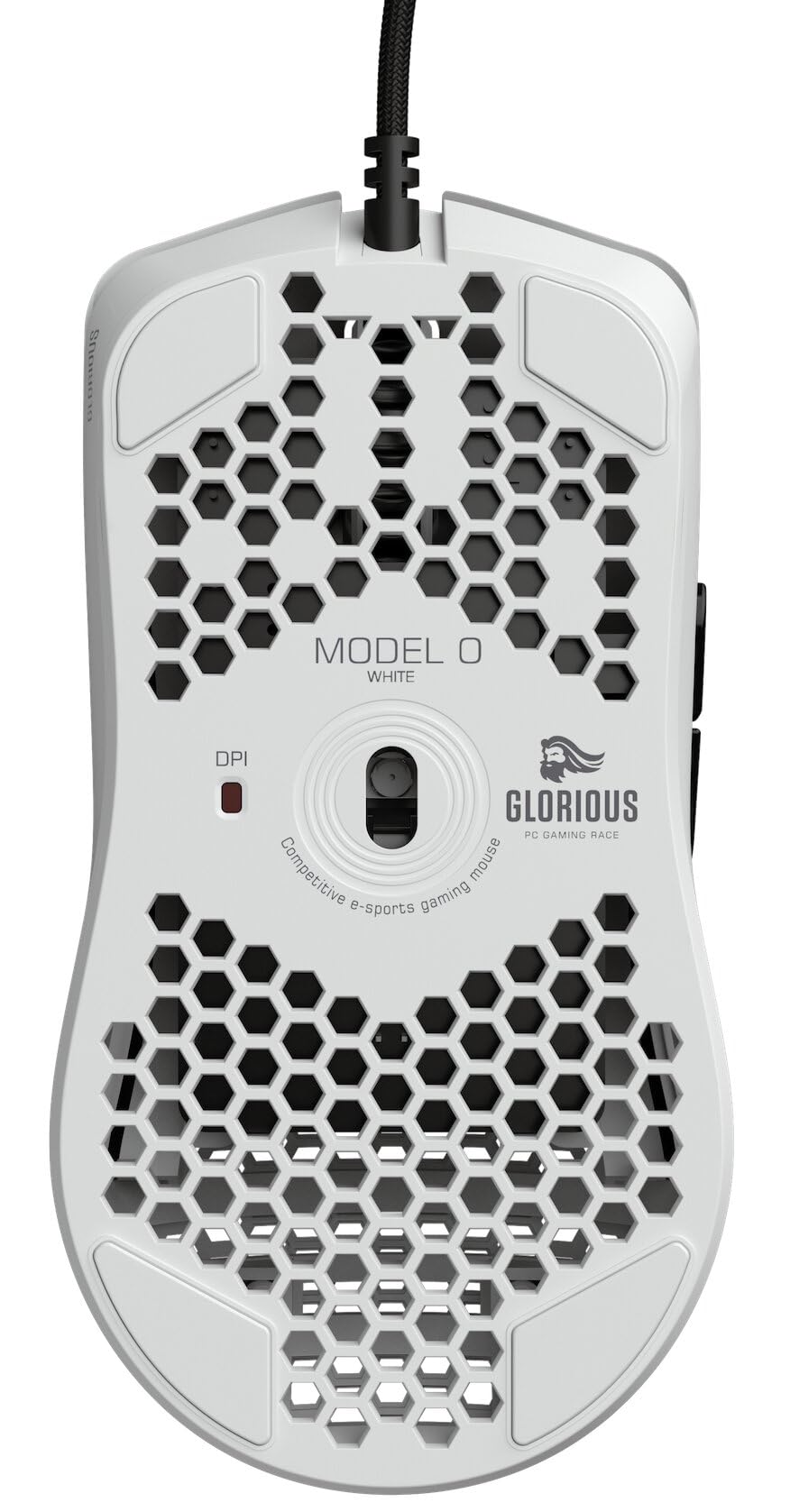 Glorious Model O Wired Gaming Mouse - RGB 67g Lightweight Ergonomic - Backlit Honeycomb Shell Design Mice ( White)