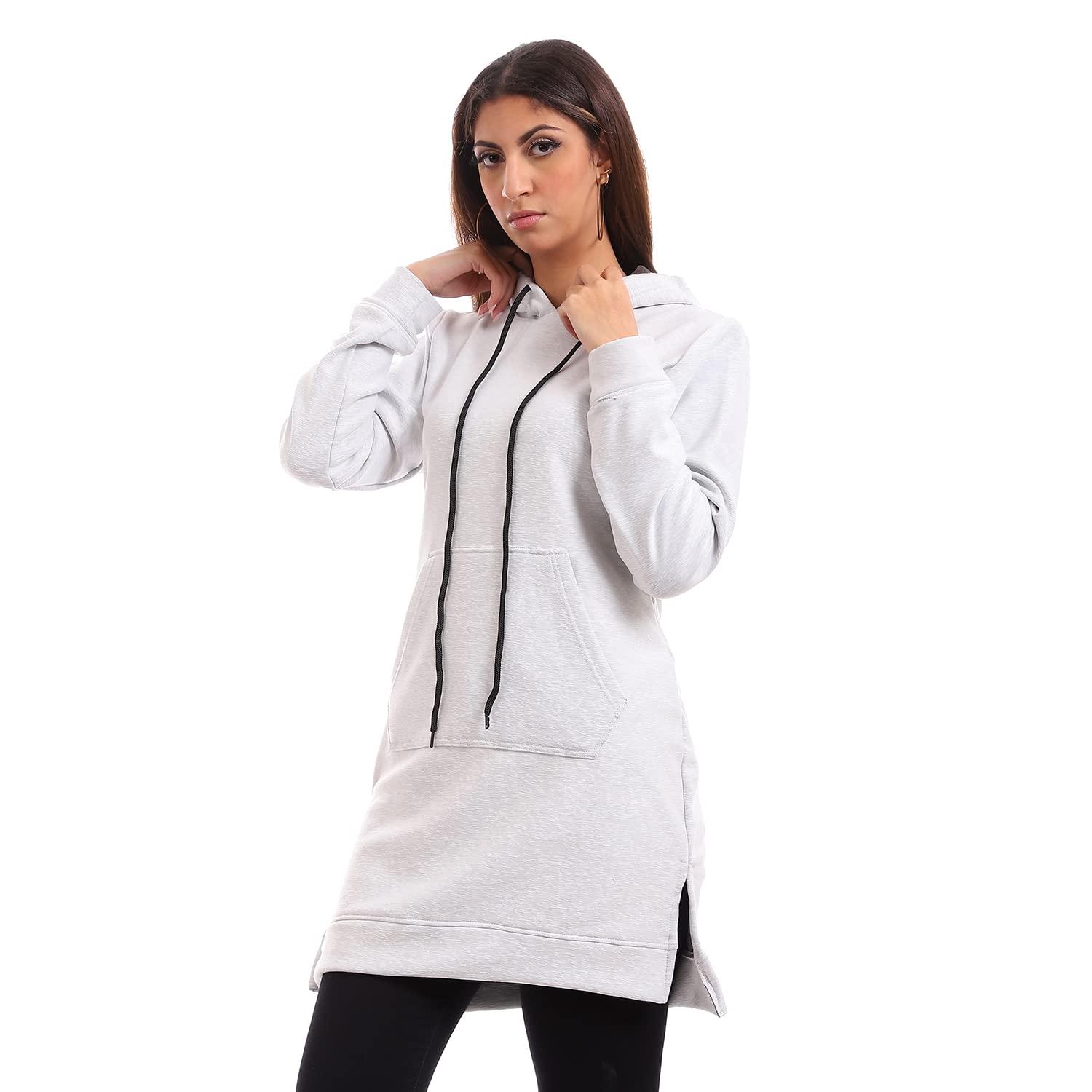 فستان مريح من القطيفة ومبطن وبغطاء للرأس للنساء اندورا