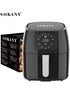 Sokany healthy air fryer Sk-8018 dishwasher safe removable basket heat resistant operating light indicators safety lock 1400w - 220v supply voltage and 50hz-Have Scratches