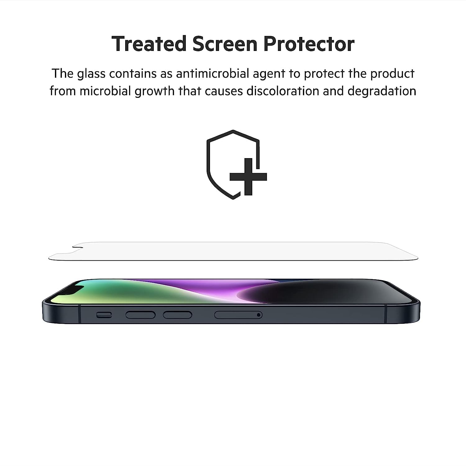 حماية شاشة زجاجية مقواة من Belkin (عبوة من 2) – متوافقة مع iPhone 14 Plus / 13 Pro Max، صلابة 9H، تركيب سهل وخالٍ من الفقاعات