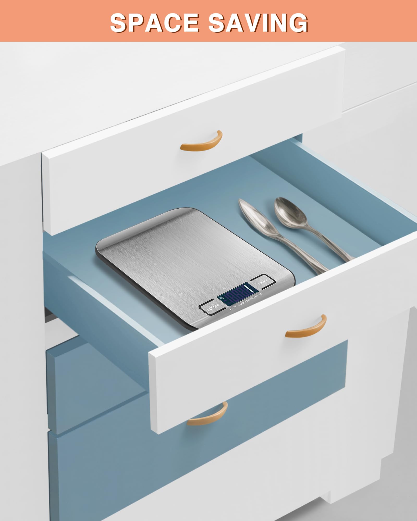 ميزان المطبخ الرقمي أداة دقيقة ومريحة للخبز والطهي والتحكم في المقادير. بسعة 10 كجم، يمكنه قياس الكميات الصغيرة والكبيرة بسهولة. توفر الشاشة LCD قراءة واضحة