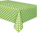 Unique Polka Dot Plastic Tablecloth, Lime Green