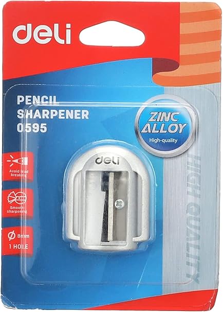 Deli Pencil Sharpener - Silver [Model 0595]