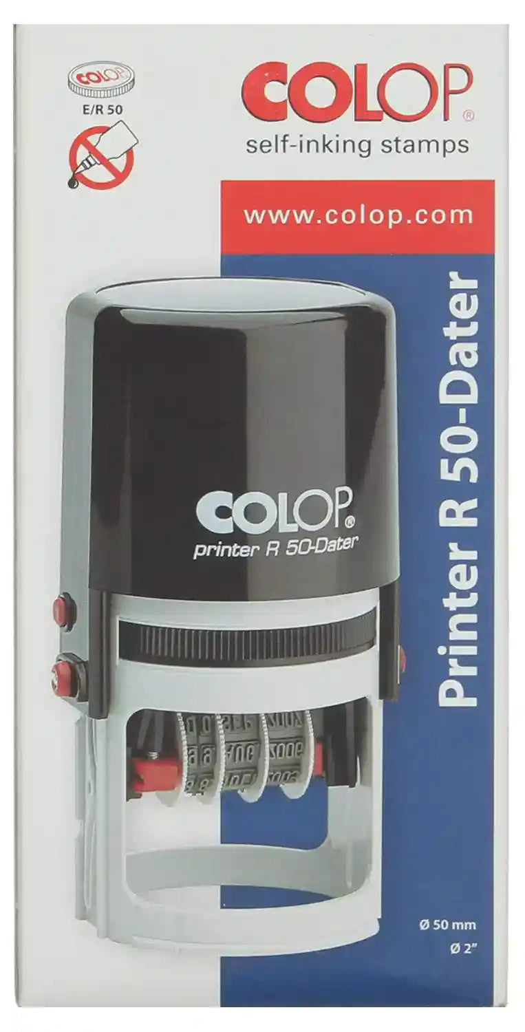 Colop printer r50 english round date stamp, 50 mm - Safqqa Egypt