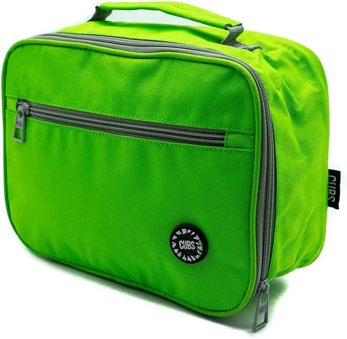 CUBS Classic Lunch Bag with Shoulder Strap - Neon Green