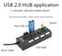 موزع USB من Essential’s بـ 4 منافذ مع مفاتيح تشغيل فردية مضيئة. متوافق مع الكمبيوتر واللابتوب