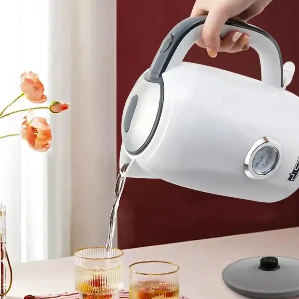 DSP Electric Kettle - Fast Boil, Automatic Shut-Off, Boil-Dry Protection, LED Indicator Light, Stainless Steel Water Boiler (KK1144, 1.7 L) - Safqqa Egypt