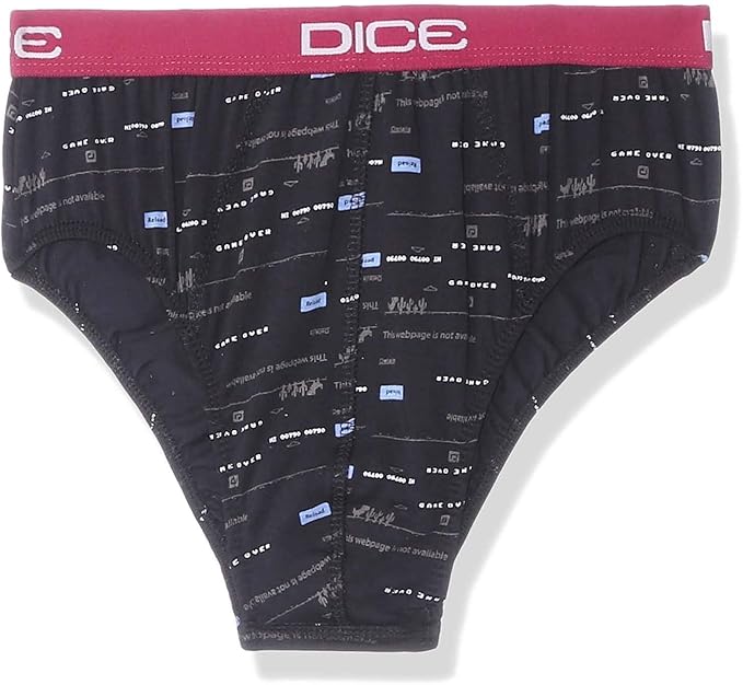 Dice Men Printed Briefs Elastic Waist Black Pack of 1
