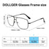 Dollger Classic Glasses Clear Lens Non Prescription Metal Frame Eyewear Women