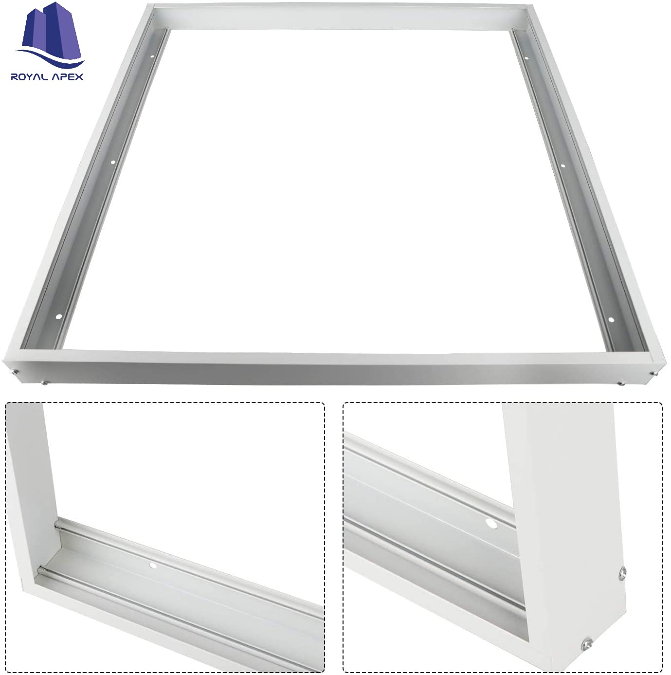 Royal Apex Aluminium Surface Mount Ceiling Frame Bracket Kit for LED Flat Panel & Drop Ceiling Lights