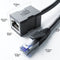 KabelDirekt â€“ 0.25m â€“ LAN & Ethernet extension cable (RJ45 female coupler/male connector, extends network cables with full data transfer speed â€“ CAT 7, 10Gbit/s, SF/FTP shielding, black)