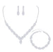 YSOUL CZ Rhinestone Jewelry Set – Necklace & Earrings for Bridal or Evening Wear - Safqqa