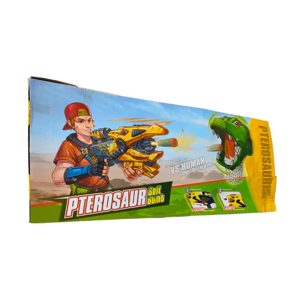 Pterosaur soft bullet gun with voice with light, with target, with 10 soft bullets toy for boys