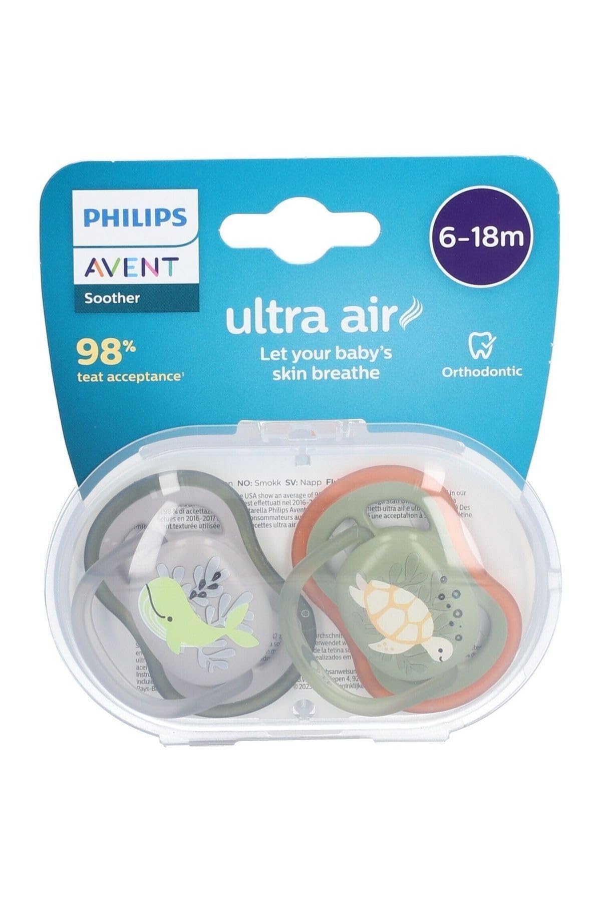 Philips Avent Ultra Air Pacifier for 6-18 Month Boys 2-Pieces - Safqqa Egypt