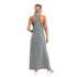 JAMILA Women Striped Sleeveless Long Dress With Side Slits DRESS