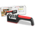 Generic Professional Knife Sharpener - Non-Slip Base, Fast Sharpening, 3 Stage Manual Sharpener for Kitchen Utensils (Red and Black)