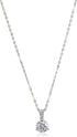 Sweet Rose Women Sterling Silver Necklace White CZ Inverted Y Pendant