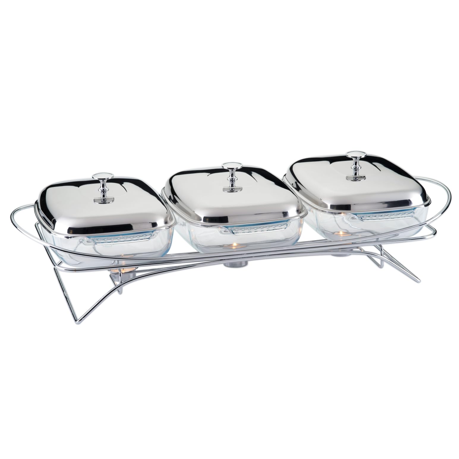 Cuisine Art Steel Warmer - 3 x 1.5-Liter Capacity - Triple Compact Food Warming Convenience